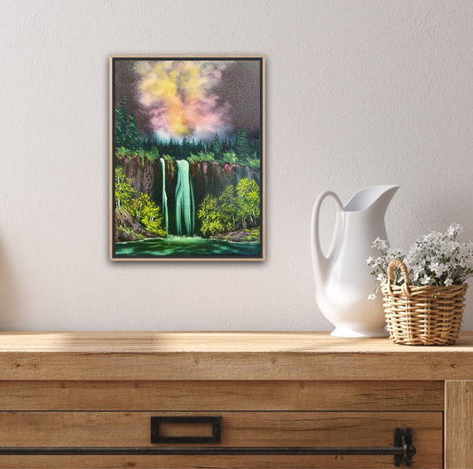 Starglow Falls – Original 9"x12" Oil Painting on Canvas