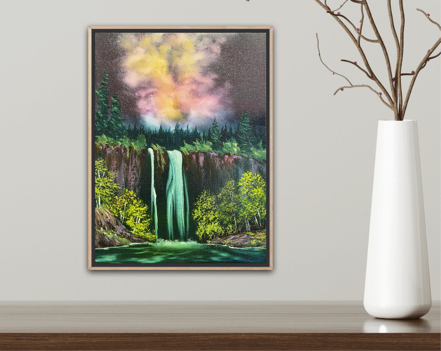 Starglow Falls – Original 9"x12" Oil Painting on Canvas