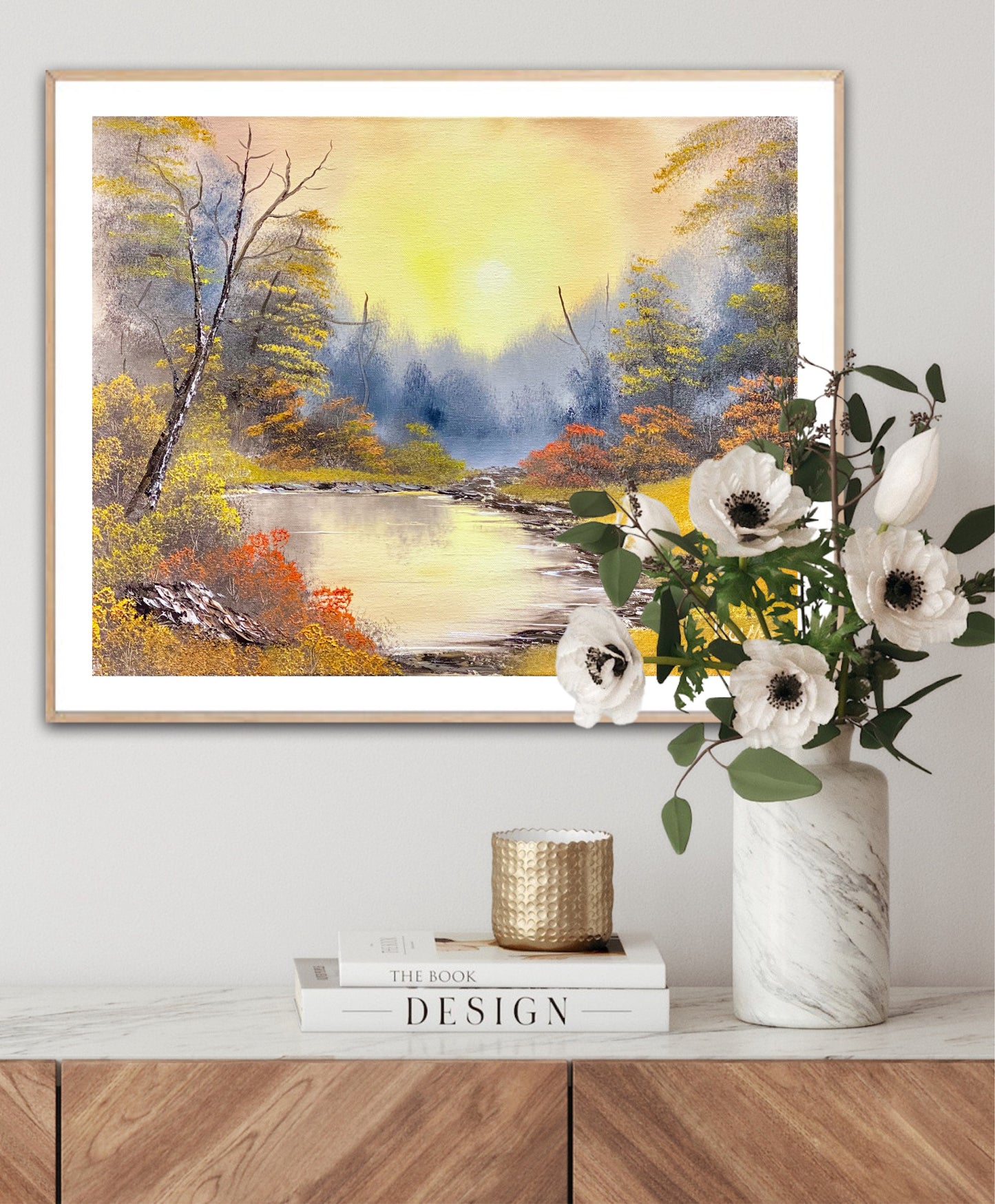 Where the Light Lingers – Golden Hour Pond Print
