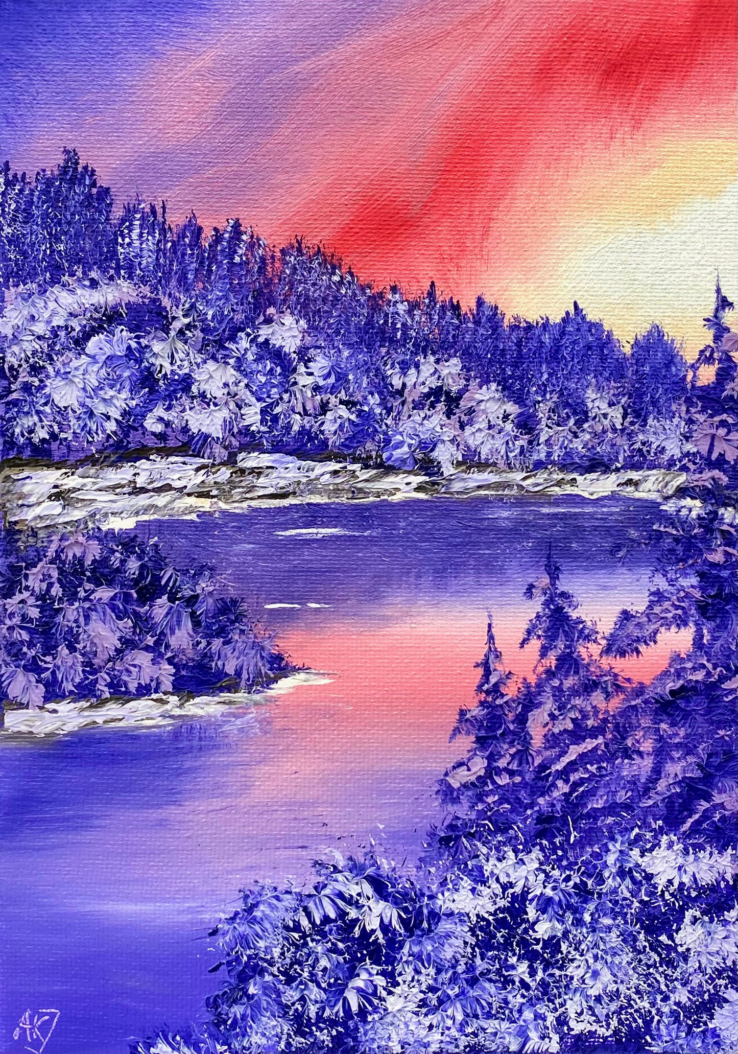 Winter’s Warmth – Original 6x8 Oil Painting on Canvas