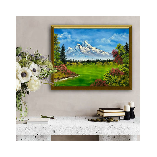 Majestic Peaks and Verdant Bliss - Class painting by Anna Holmes