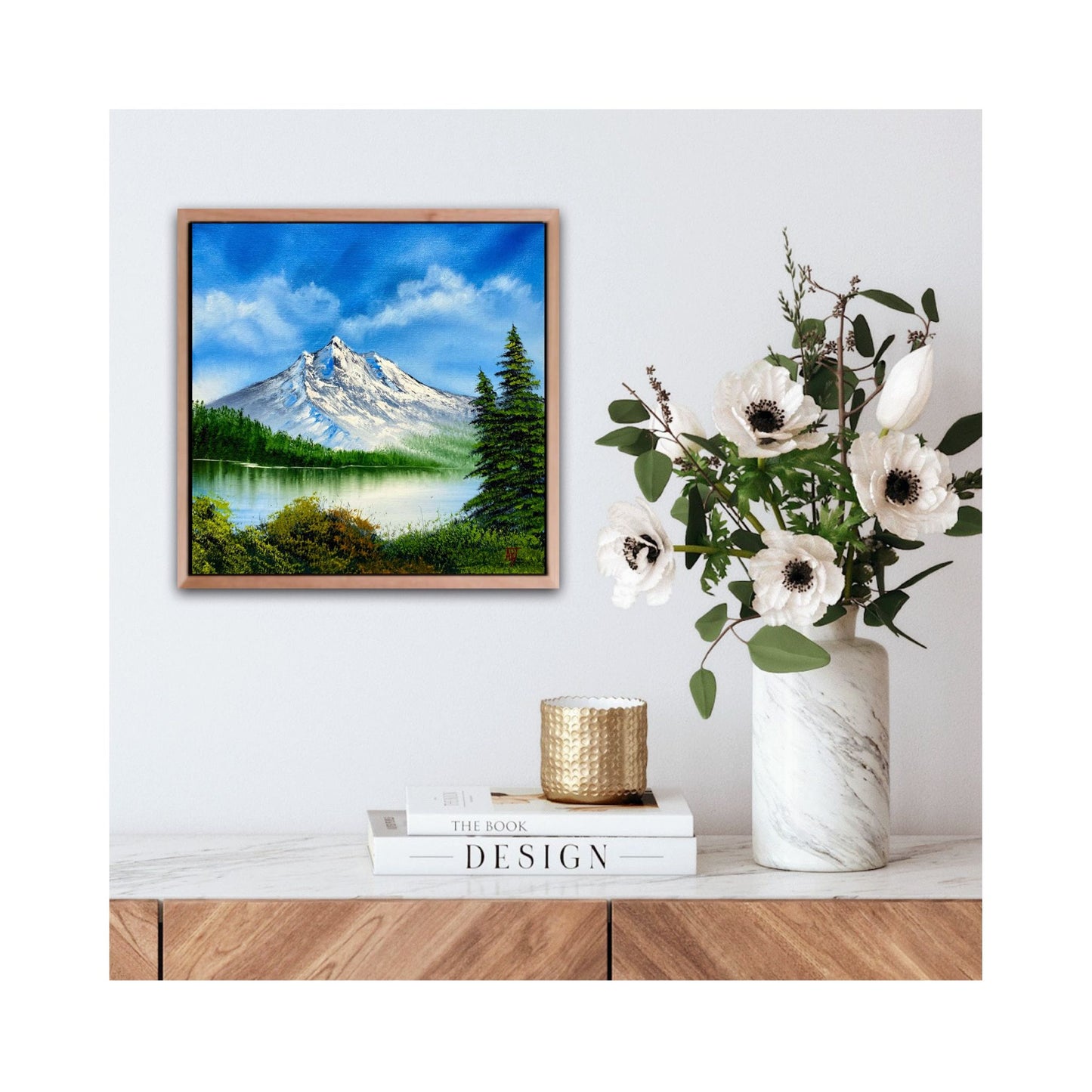 Majestic Mountain Reflection - Orignal oil painting by Anna Holmes