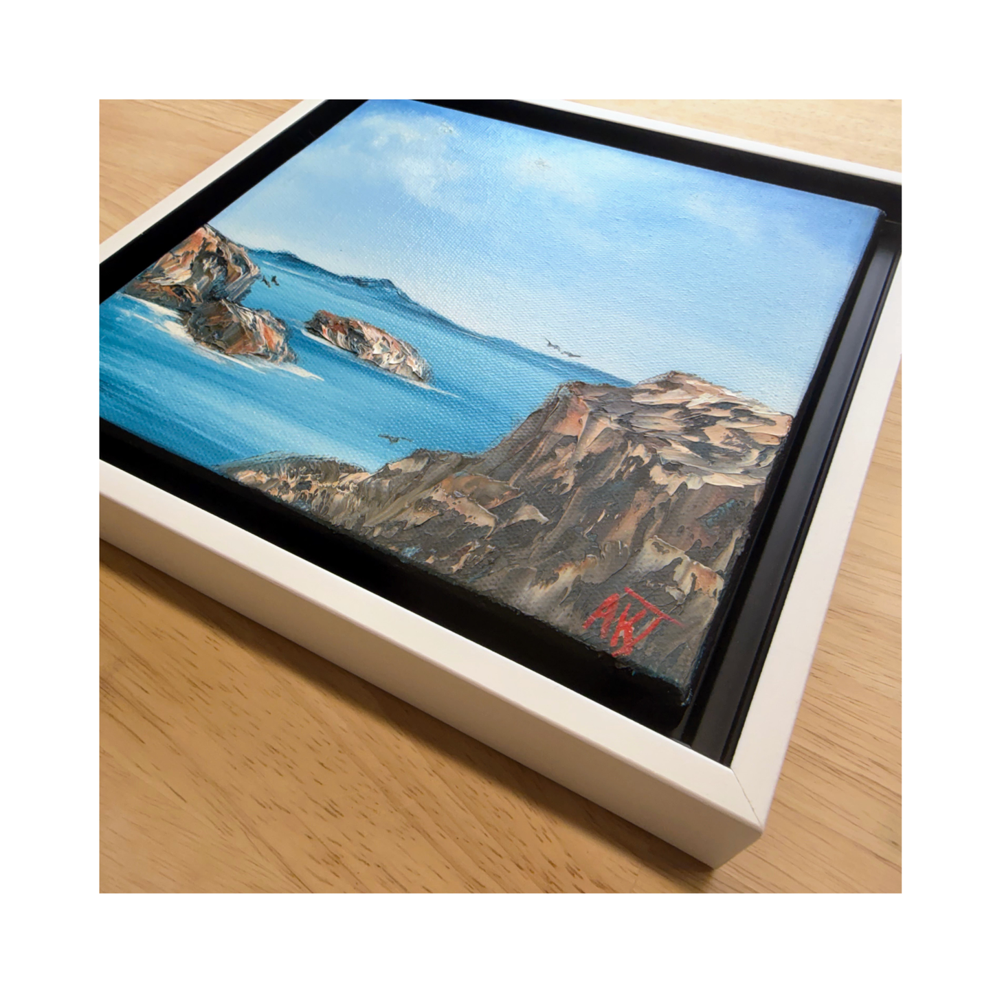 Sharing the Horizon – Original 8x8 Oil Painting on Canvas