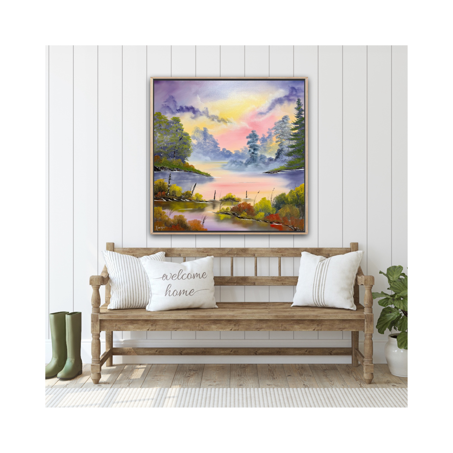 Stillness on the Tennessee - Original Oil Painting on Canvas — 36" × 36"