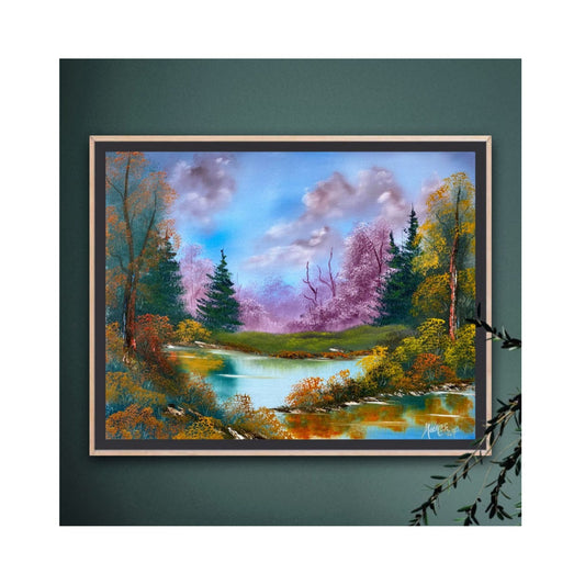 Tranquil Reflections in Autumn - original painting by Chris Holmes
