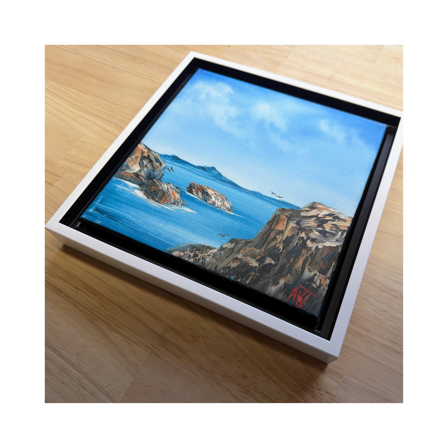 Sharing the Horizon – Original 8x8 Oil Painting on Canvas